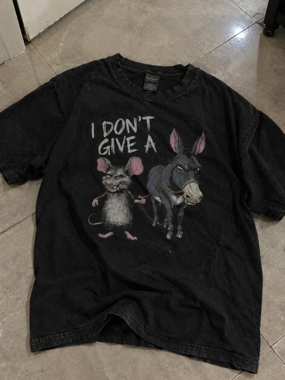 "Rat & Donkey" Funny Sarcastic Quote Graphic T-Shirt Black